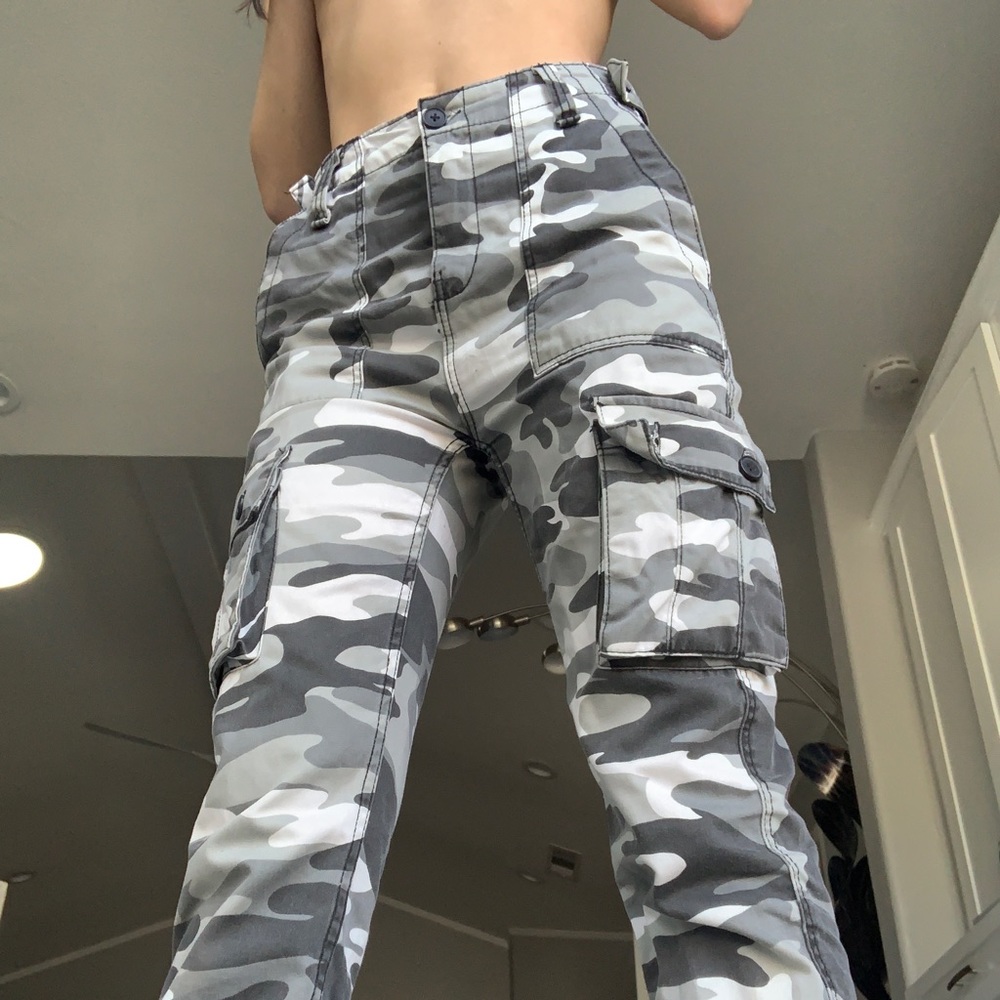 bershka camo joggers